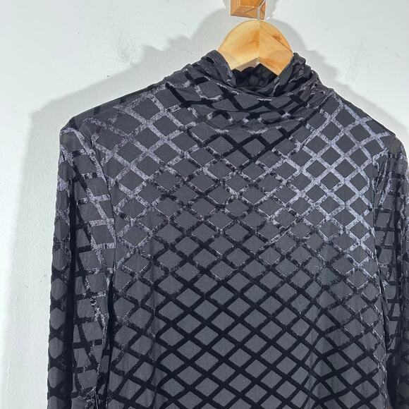 TUCKERNUCK Black Mally Burnout Turtleneck Womans XL Classic Chic - Picture 4 of 12